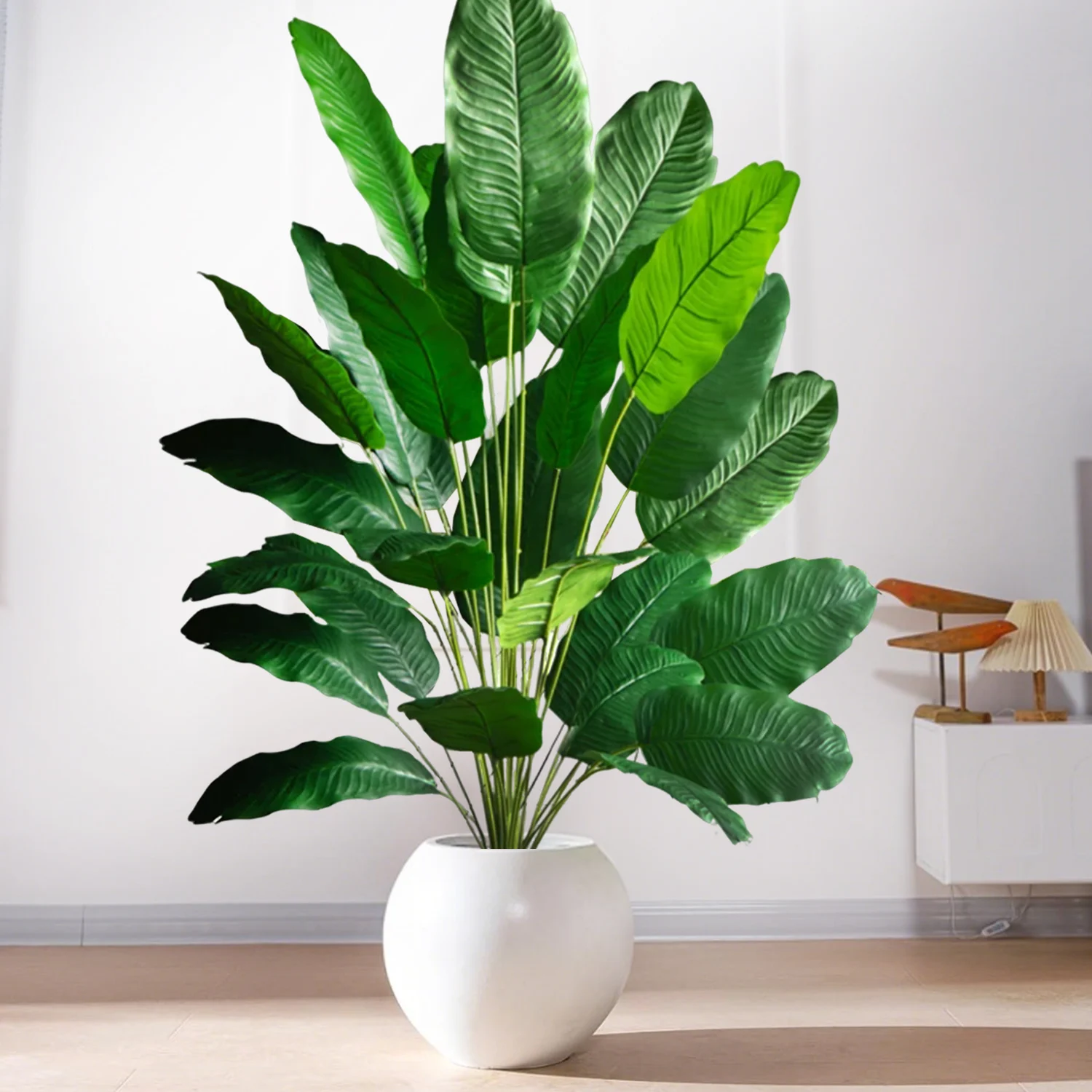 65-90-125 سنتيمتر شجرة النخيل الاستوائية الكبيرة وهمية نبات الموز يترك لمسة حقيقية Strelitzia Reginae نبات بلاستيكي لحديقة المنزل