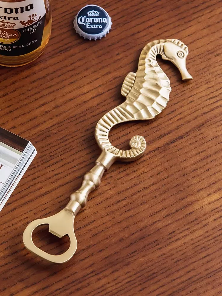 

Винтажная латунная открывалка для бутылок с гиппокампом, бар, домашняя морская лошадь, открывалка для пива, пробка для бутылок, художественное ремесло