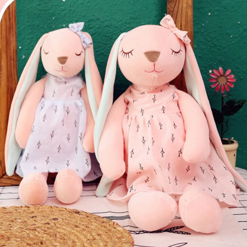 Creatief Nieuw Konijn Lnstagram Speelgoed Roze Meisje Hart Lang Oor Vrede Konijn Knuffel Pop Comfort Pop Sierkussen Kindercadeau