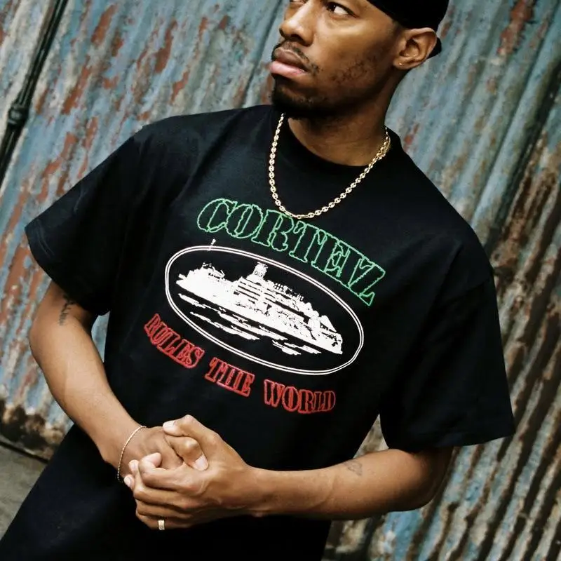 

Qui Dry Fooall T-irt ort Sve Letter Print Street Sle for Men And Women Comfortable Breathable Cotton Tee