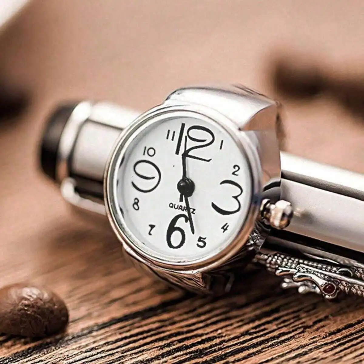 

Миниатюрные часы-кольцо на палец, кварцевые, с регулируемым ремешком, в винтажном стиле, для женщин и мужчин