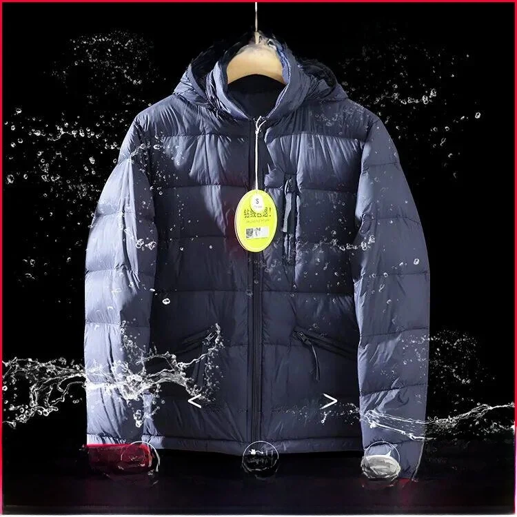 

Мужская легкая куртка из гусиного пуха, осенне-зимняя новинка, объемная, с наполнителем 600 Fill Power, с капюшоном, модная, ветрозащитная