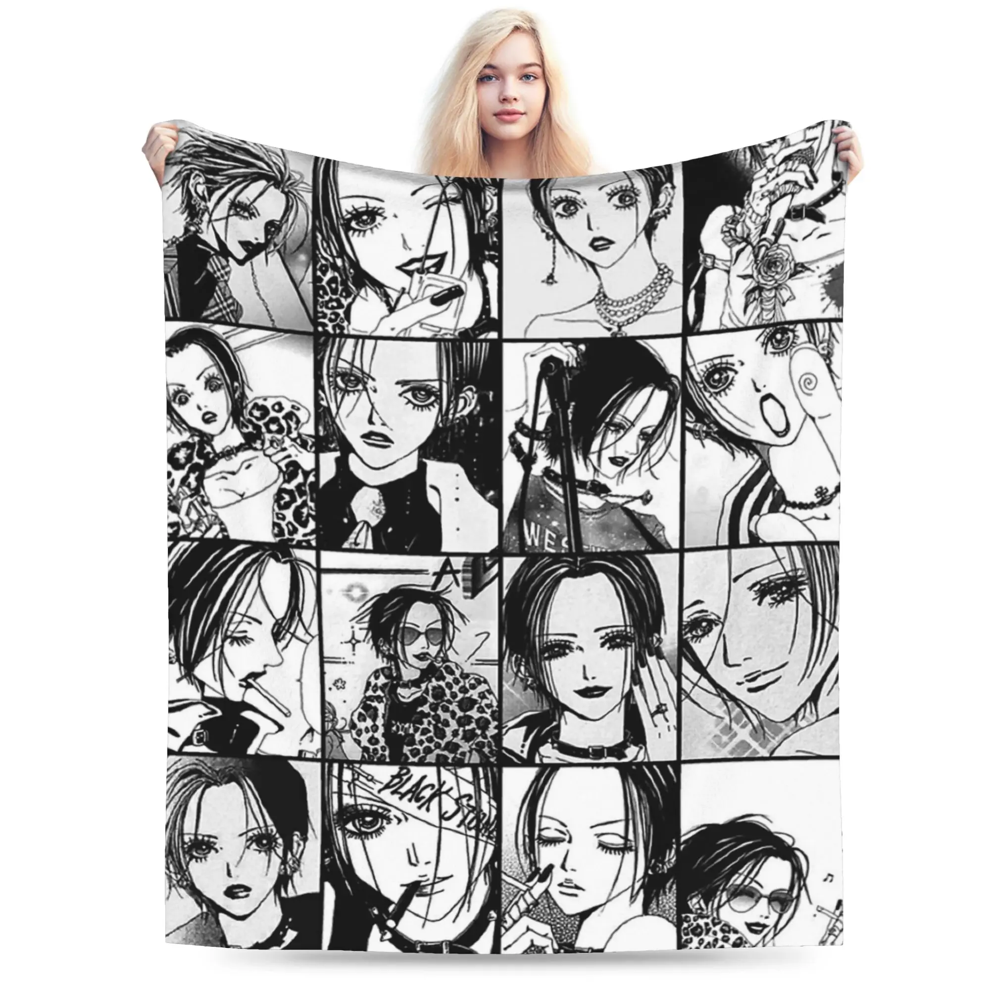 Nana Osaki Manga Panel collage Blankets Flannel Summer  Multifunction Ultra-Soft Throw Blankets for Bed Travel Plush Thin Quilt