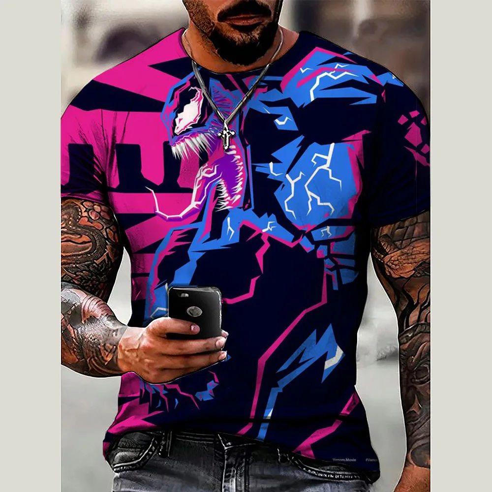 Marvel movie Spiderman print T-shirt men and women with the same summer breathable loose 100 fashion top short sleeve y2k