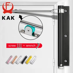 KAK Adjustable Door Closer Aluminum Alloy Automatic Door Spring Closer Soft Close Fire-proof Door Heavy Duty Door Hardware