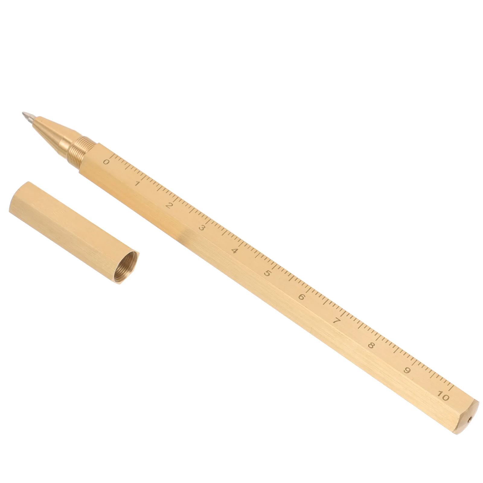 

Латунная ручка для подписи с гелевыми чернилами, не размазываются, элегантный дизайн, шестиугольная форма, стильный аксессуар для офисного стола, креативные ручки