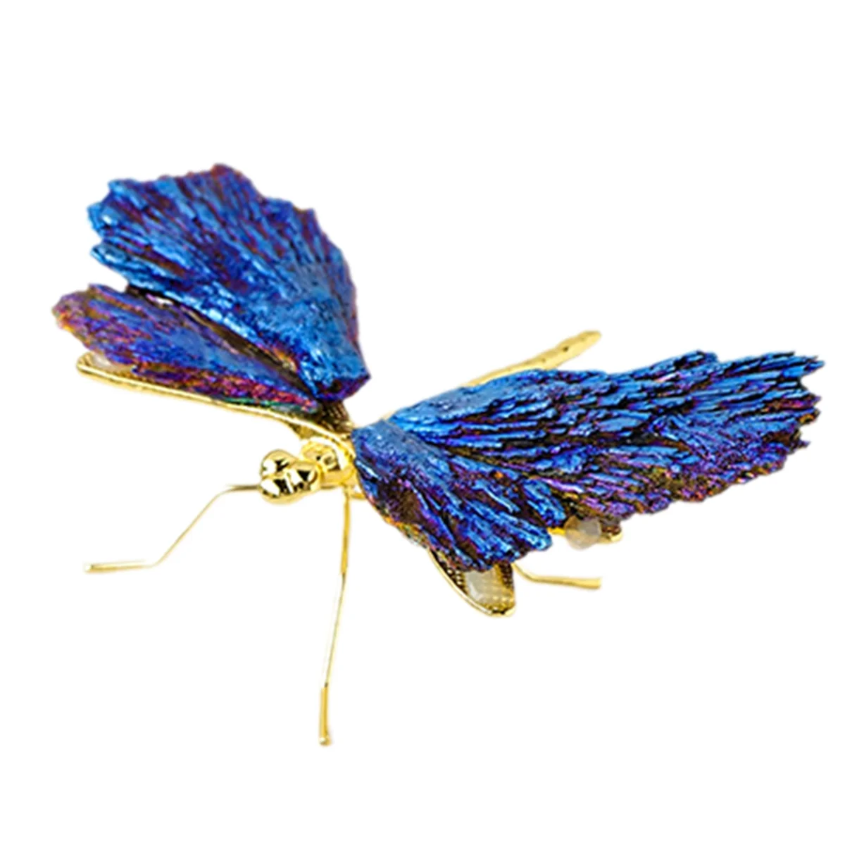 A20I Dragonfly Sculpture Dragonfly Decoration Natural Stone Ornaments Handmade Retro Simulation Dragonfly Statue Gold