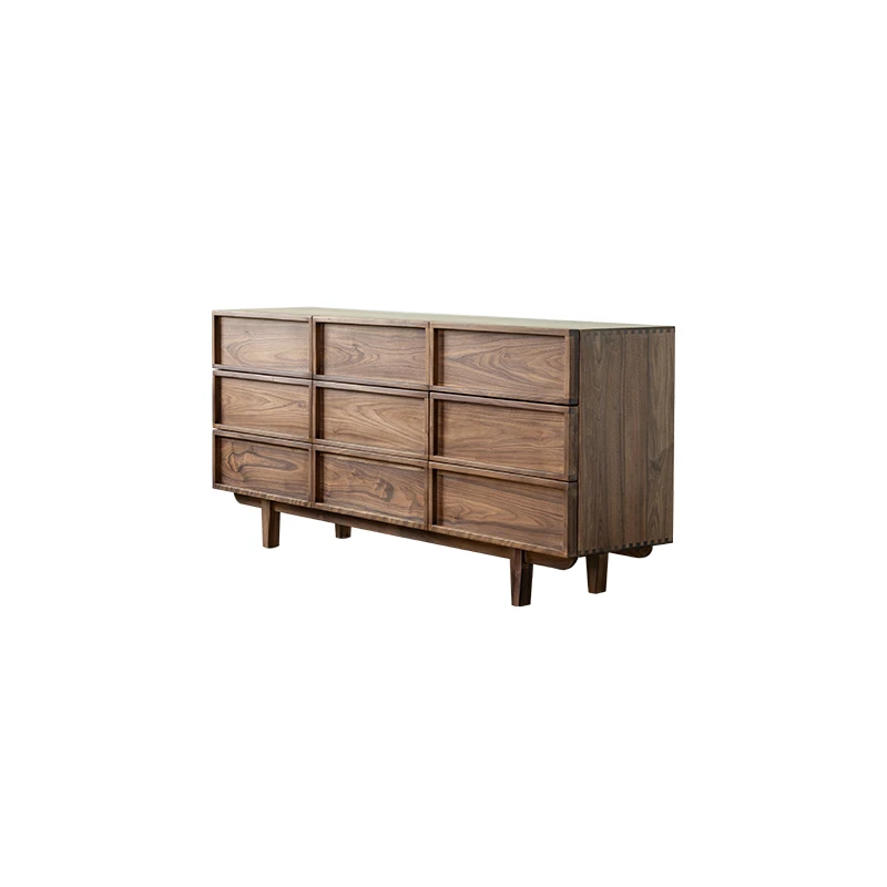 

Комод из цельного дерева североамериканского черного ореха, прикроватный шкафчик для хранения вещей, настенный ящик для гостиной