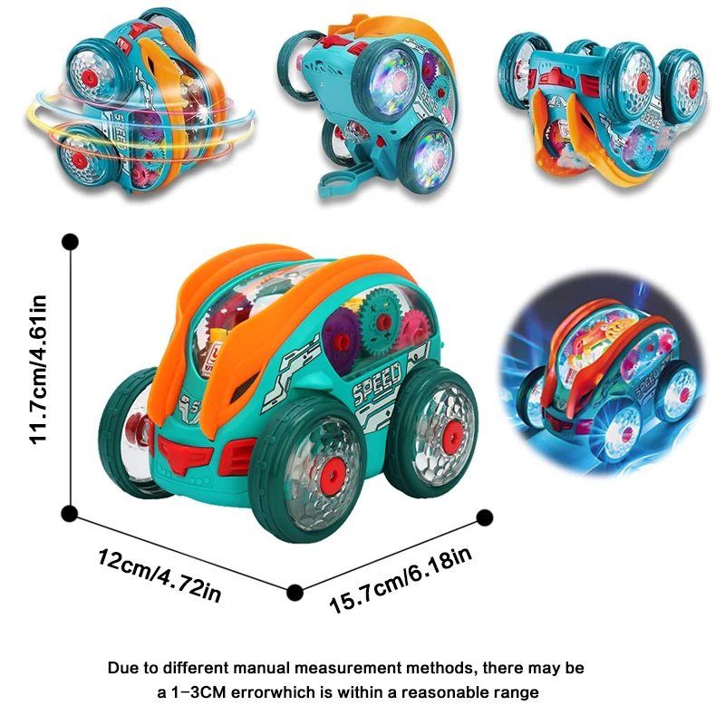 لعبة سيارة حيلة البقشيش الكهربائية للأطفال مع أضواء ملونة وموسيقى دوران 360 درجة هدية عيد الميلاد الرائعة للأطفال