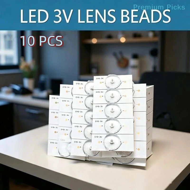 portable10PCS 3V SMD LED Lamp Beads with Optical Lens Filter High Brightness for DIY Electronic Projects Circuit Repair