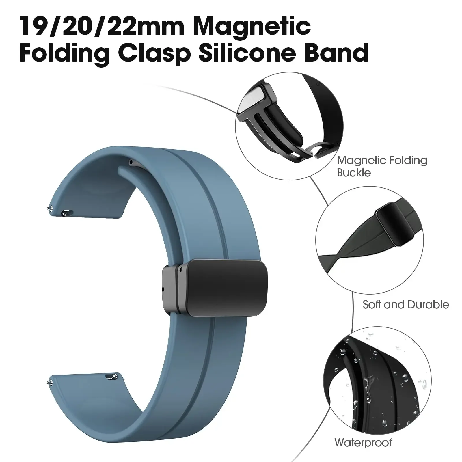 Single Color Band for Huawei Watch GT5/GT5pro Watch 18mm Stable Magnetic Clasp for Huawei Watch GT5pro 42mm/GT4 41mm/Gt5 41mm