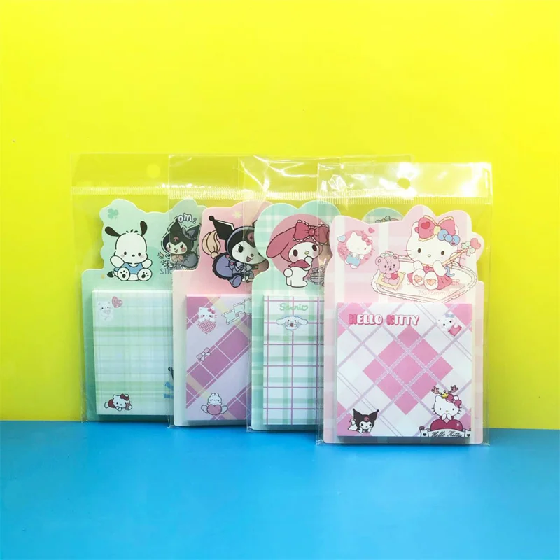 24pcs/lot Sanrio Kuromi Melody Kitty Memo Pad Sticky Notes Stationery Label Notepad Planner Sticker Post School Supplies