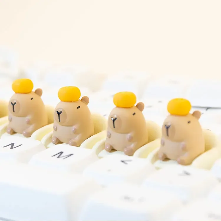 جديد Capybara Keycap الحيوان الحرفي غطاء لوحة المفاتيح الراتنج أغطية المفاتيح المخصصة لملحقات لوحة المفاتيح الميكانيكية لطيف نقطة Keycap