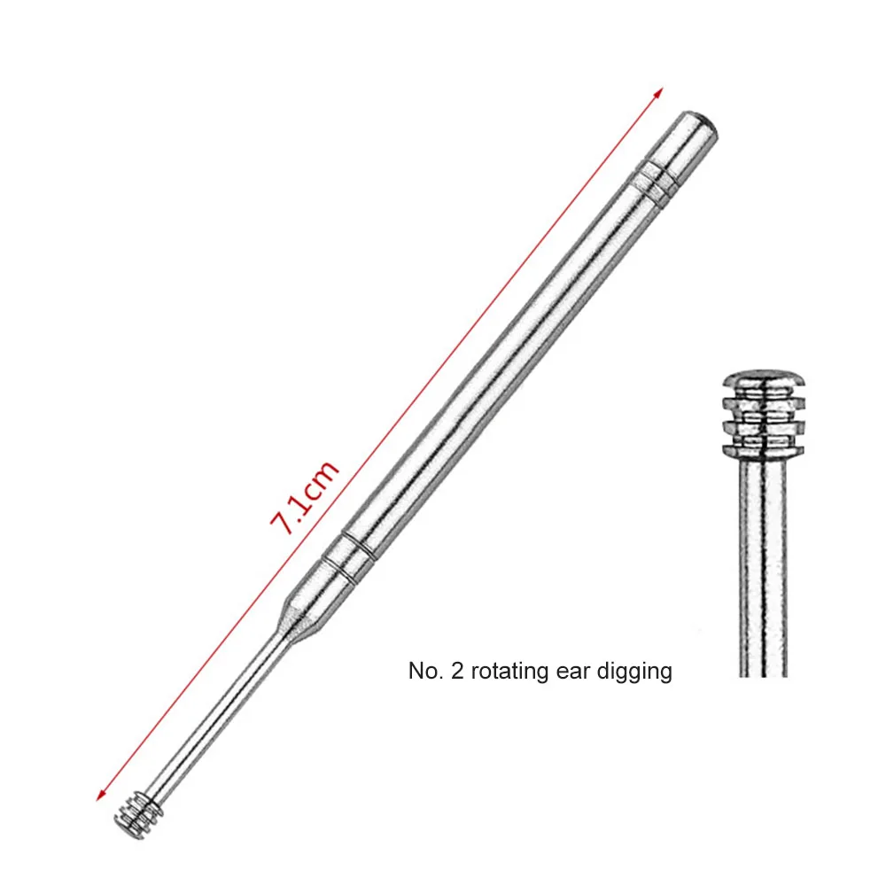 Aço inoxidável Ear Cleaner Kit Com Caso, Earpick, Wax Pick, Removedor De Cureta, Espiral Colher, Cotonete, Conjunto De Ferramentas