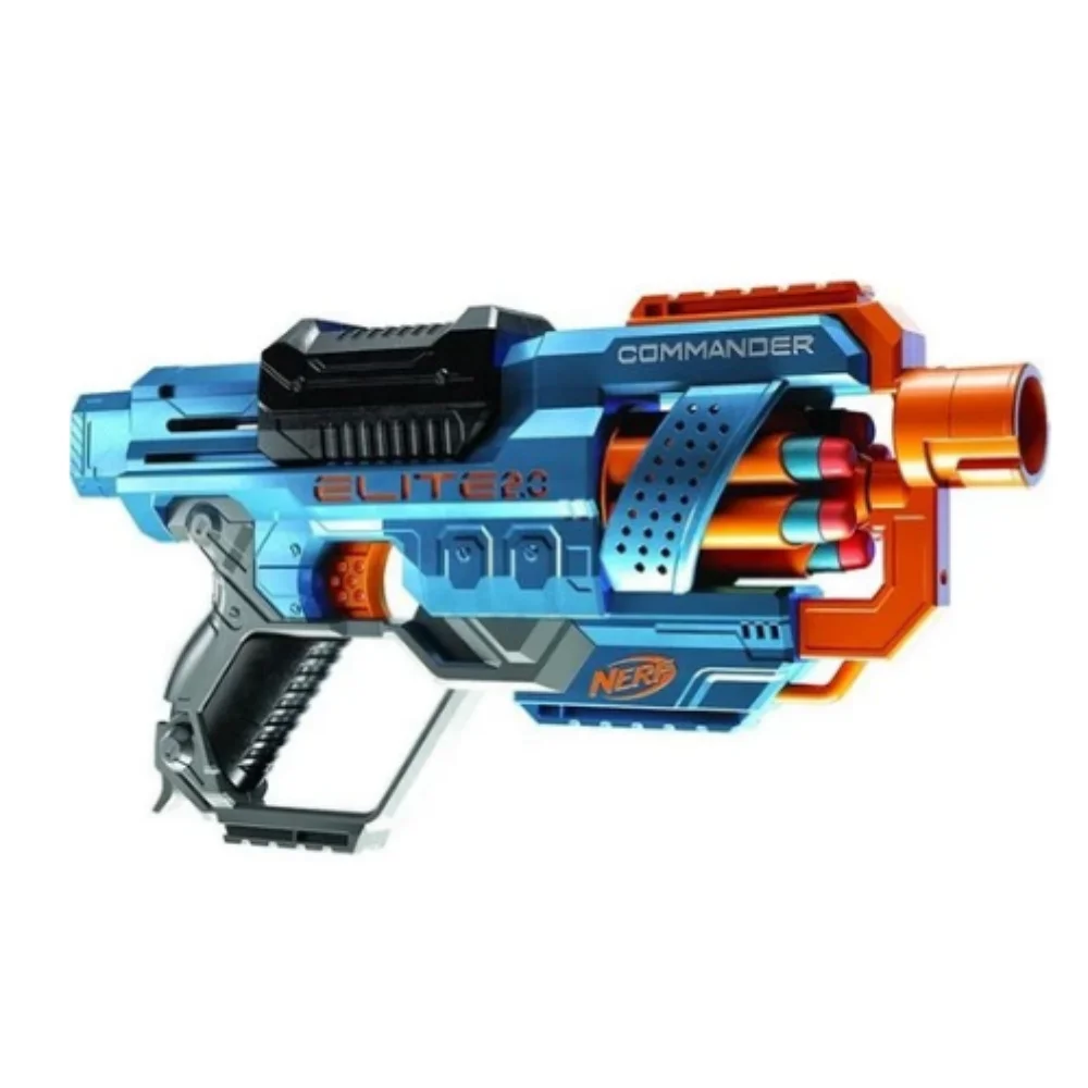 Nerf Elite 2.0 Commander RD-6 Toy Gun 27 metros de alcance de lançamento 12 peças Dardos incluídos Estratégia Missão Modificada Acessório tático Rail Barrel Retainer Outdoor Hobby Games