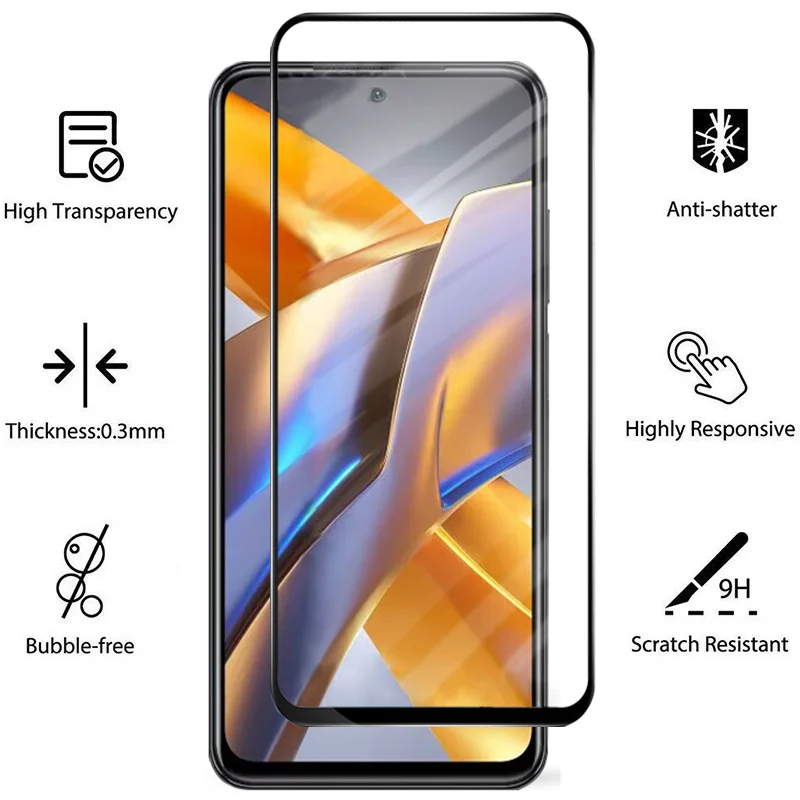 1~3 Pcs Glass, Poco-M5s Glass for Pocophone M5s Screen Protector Poco M 5 Xiaomi Poco M5s Tempered Glass Film Poco F5 X5 Pro 5G