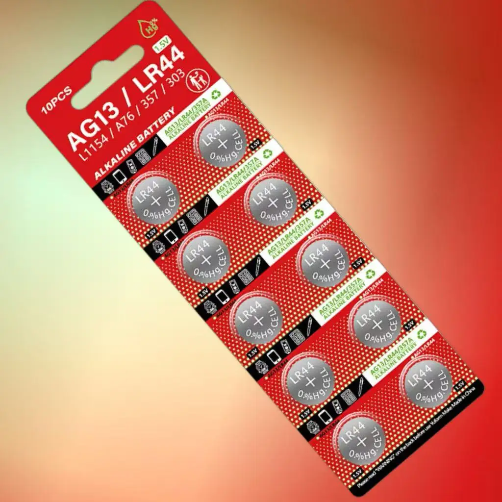 10PCS AG13 LR44 A76 L1154 357 1.5V 알카라인 버튼 배터리 어린이 안전 수은 프리 장난감 시계 리모컨용