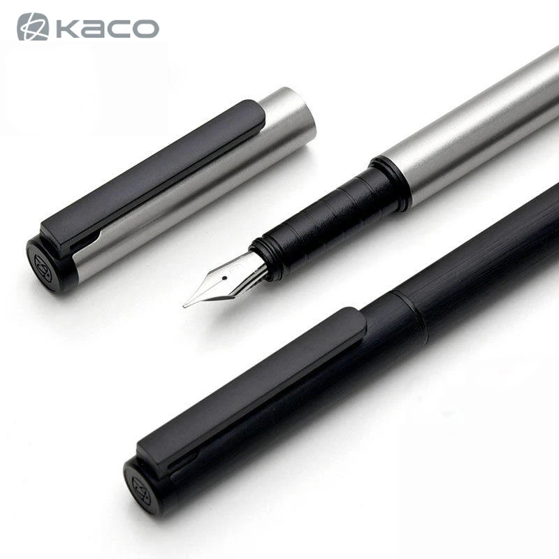 

KACO Fountain Pens Luxury Set Black 0.5mm F Nib Steel Ink Pens Simple Business Signing Pen Writing Pens School Supplies