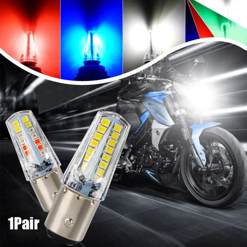 Imagen 1 del producto Bombilla estroboscópica de flujo Universal para motocicleta, luz de advertencia de freno de coche, lámpara de señal de giro, accesorios de motocicleta, 2 piezas