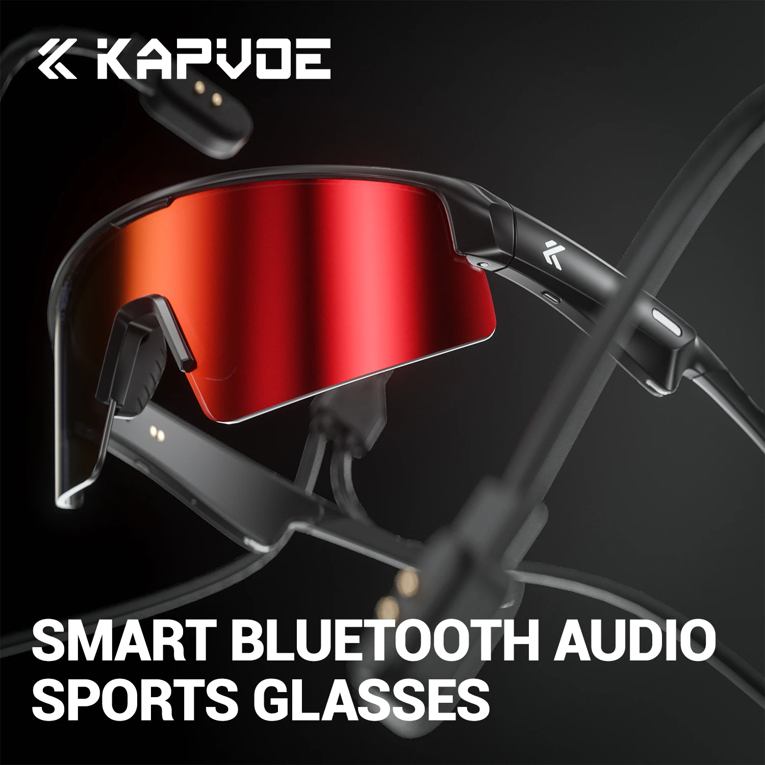 

KAPVOE Cycling Glasses Photochromic Wireless Bluetooth Sports Sunglasses Men Women Outdoor UV400 Goggles Water Proof Glasses