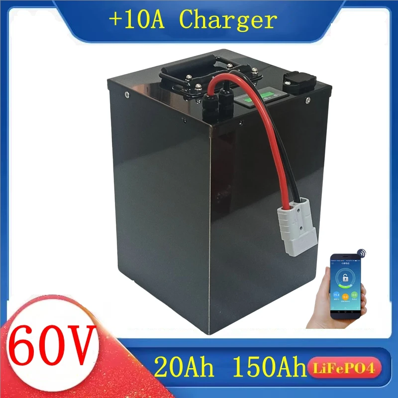 

100Ah 60V 60Ah 80Ah 30Ah 60V 40Ah 150Ah 120Ah литиевая батарея lifepo4 с Bluetooth APP BMS для скутера, лодки
