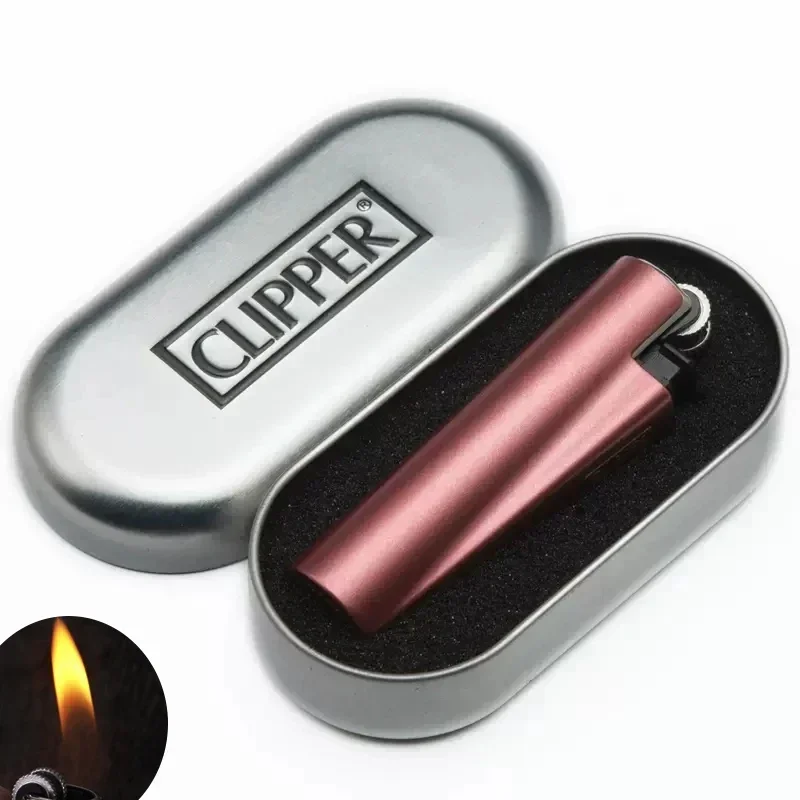 Nieuwe Clipper Spades Een Draagbare Slijpschijf Flint Opblaasbare Aansteker Metalen Vuurloze Butaangas Jet Aansteker met Geschenkdoos