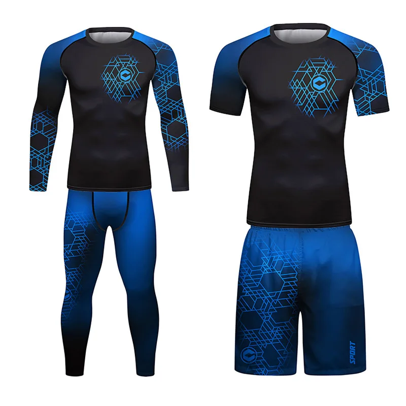 MMA box rashguard pánská komprese košile muay thajské šortky sportovní oblečení běžecký tvoření fitness cvičení fitka oblečení sport oblek