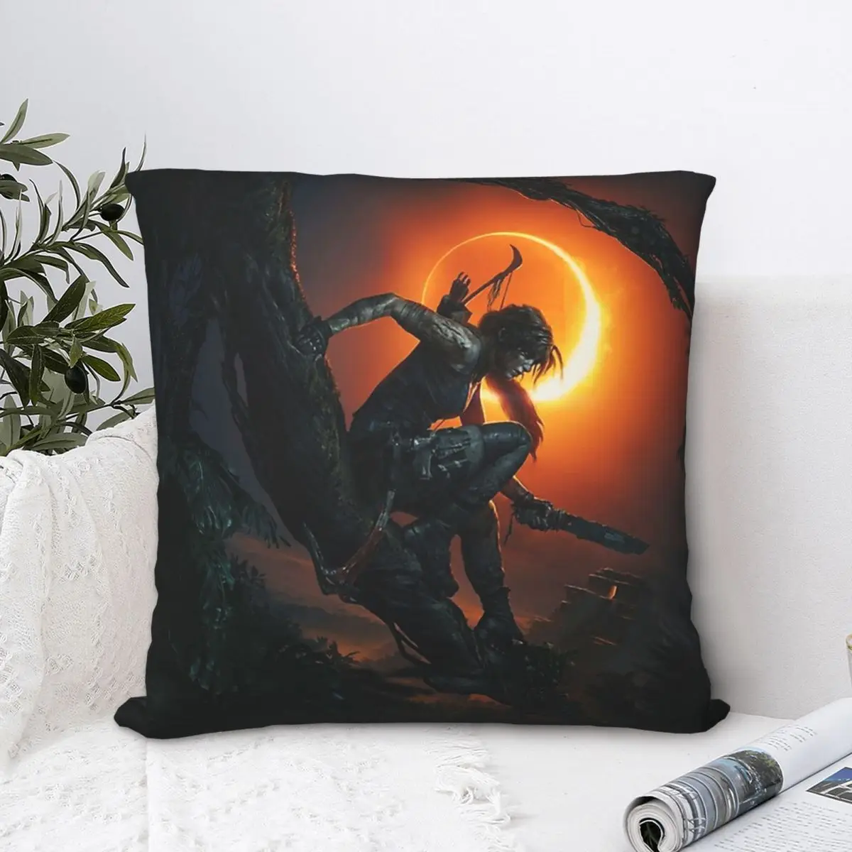 

Lara Croft And Light Polyester Cushion Cover Tomb Raider Jonah Maiava Game For Livingroom Decorative Kawaii Cojines Decorativos