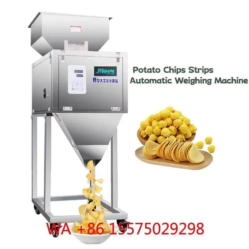10g-100g Automatic Weighing Packing Machine for Potato Chips Strips Granular Powder Material Filling Packaging Equipment