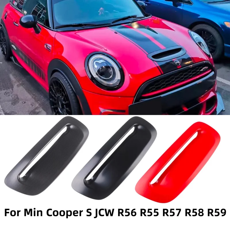 

For Mini Cooper S JCW R56 R55 R57 R58 R59 Black Front Engine Hood Bonnet Vent Scoop Air Outlet Cover Trim Exterior Accessories