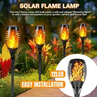 1/2/4pcs 12LED Solar Flame Light Outdoor Torches Landscape Lamp For Outdoor Courtyard Garden Yard Halloween Decorations