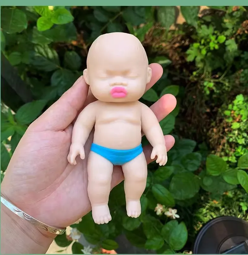 Palm Toy Natasha Kleine Schwarze Puppe Entspannungsspielzeug Gummi-Schwarze Puppe Knetspielzeug mit Musik Langsam Rückfedernd Druckentlastend Kleines Geschenk – Detail 6