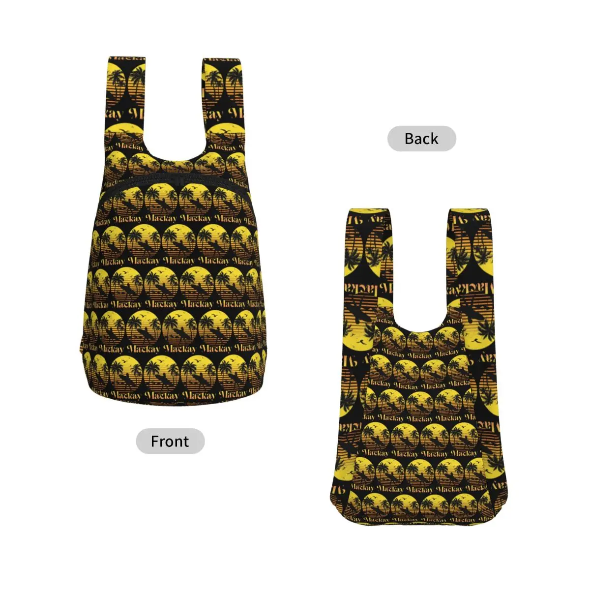 Mackay Sunset Surfer Design Backpack Student Storage BookBag Children School Bag Laptop Shoulder Bags for Men Women