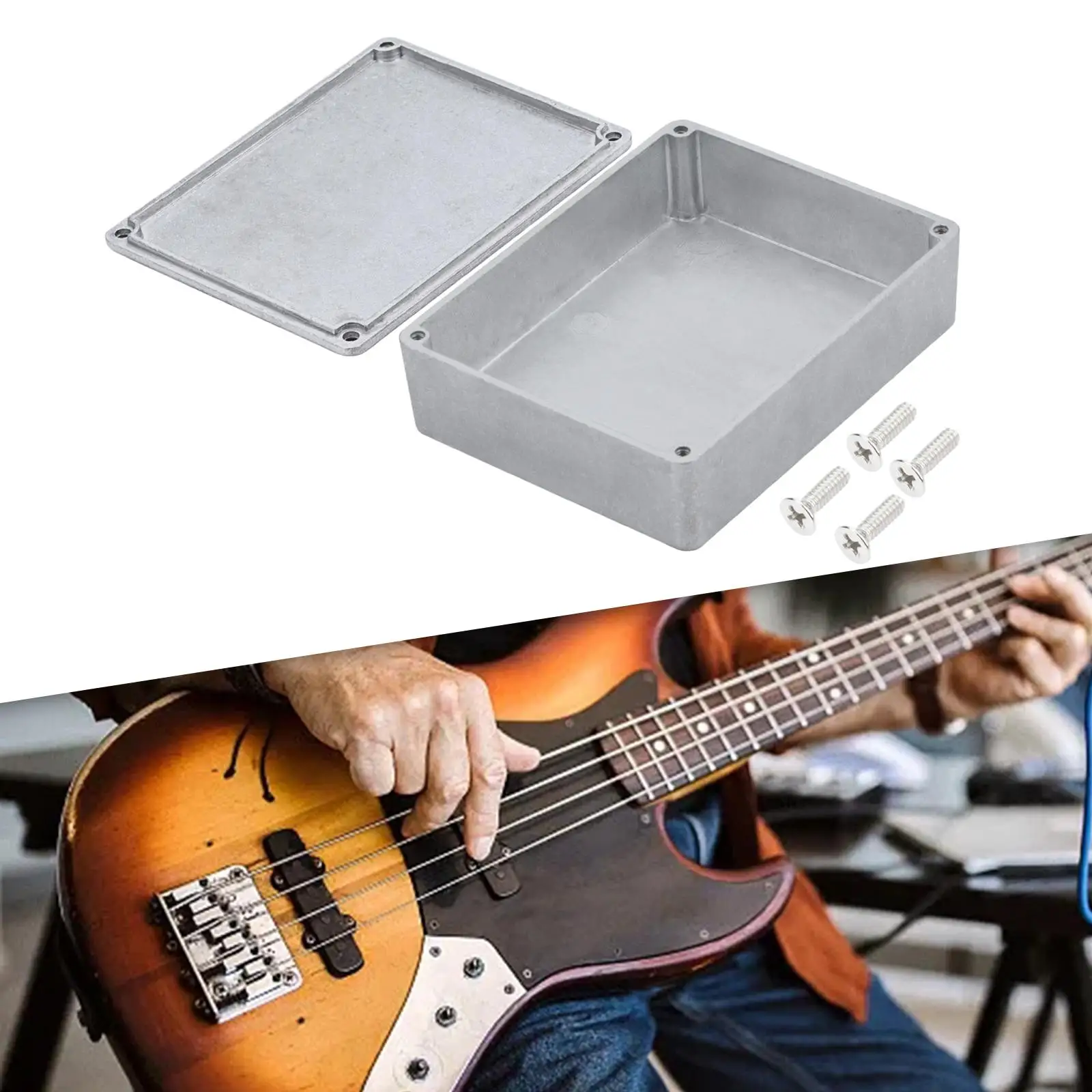 دواسة الضميمة الألومنيوم الإسكان أجزاء الغيتار تأثير أجزاء الدواسة مع مسامير #4