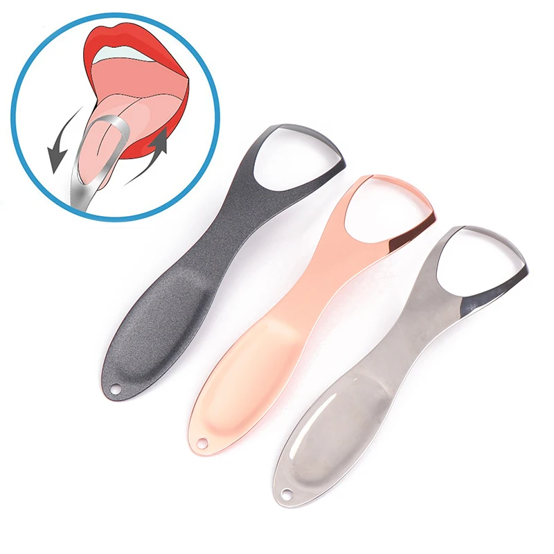 Stainless Steel Tongue Scraper Tongue Cleaner Bad Breath Removal Oral Hygiene Care Tongue Brush Tool