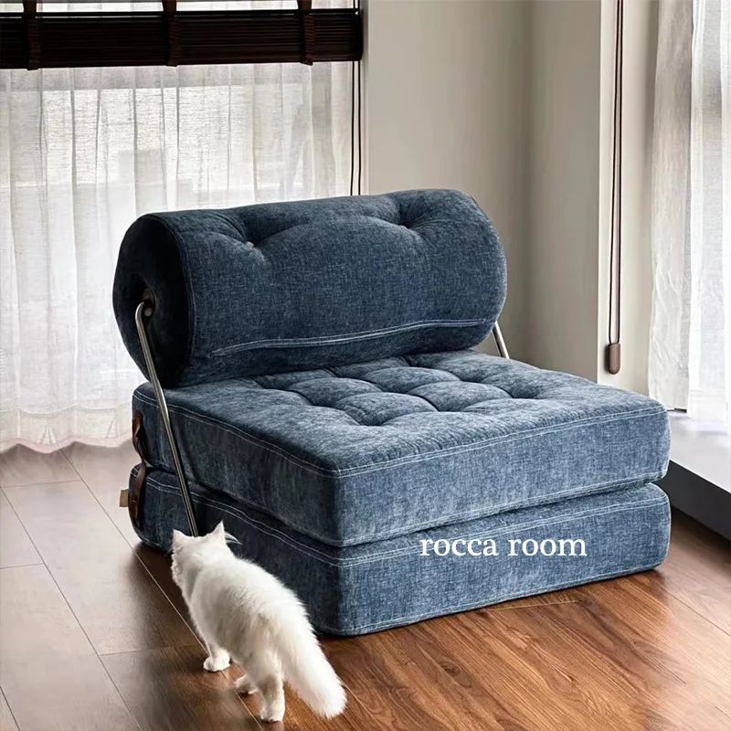 Small Apartment Living Room High End Minimalist Convertible Single Sofa Bed Rental Ready Space Saving Sofa Bed Dual-use
