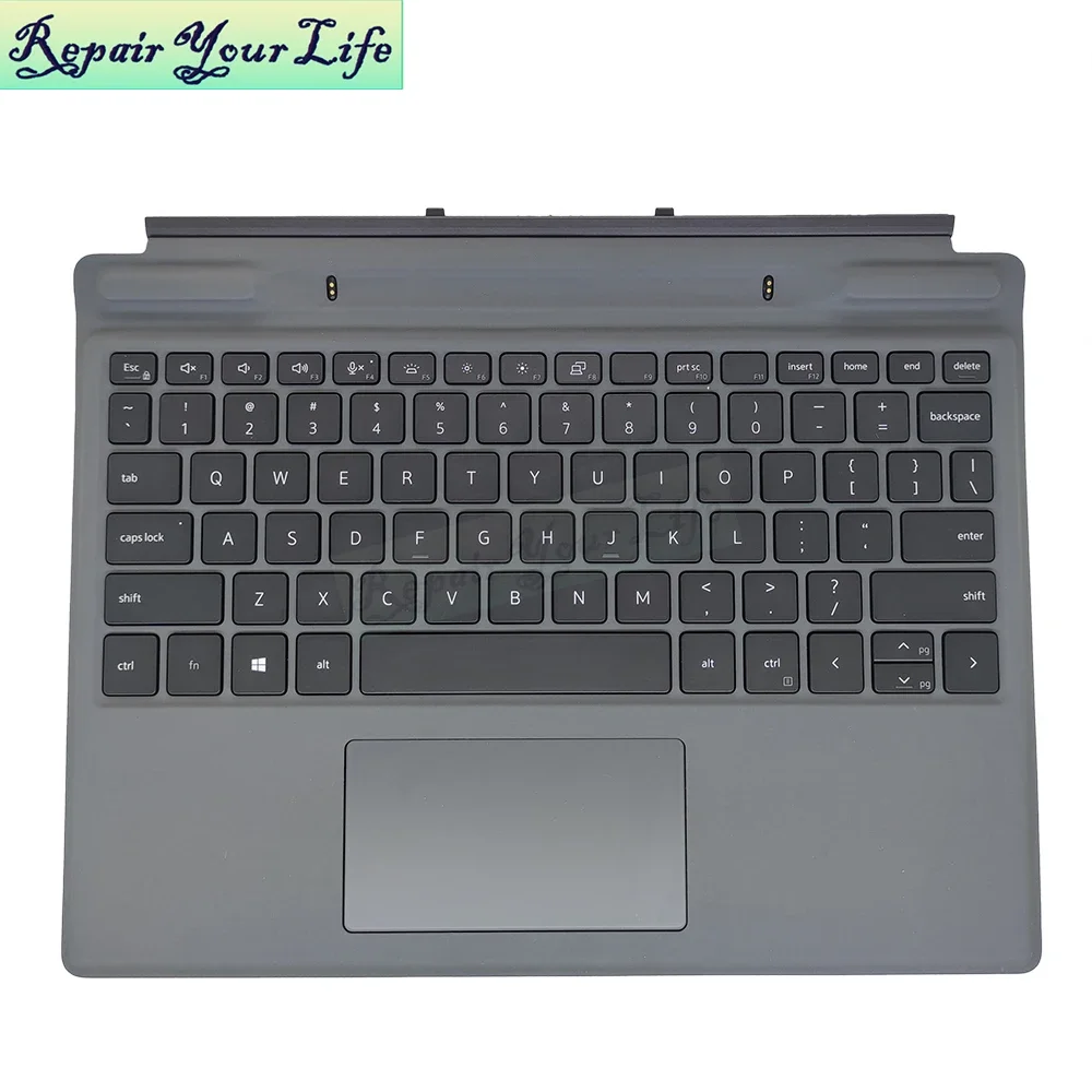 US UK English Keyboard for Dell Latitude 7320 K19M-BK Detachable Travel Keyboard K19MBKUS Trackpad Tablet CN-07MM01 New ORG