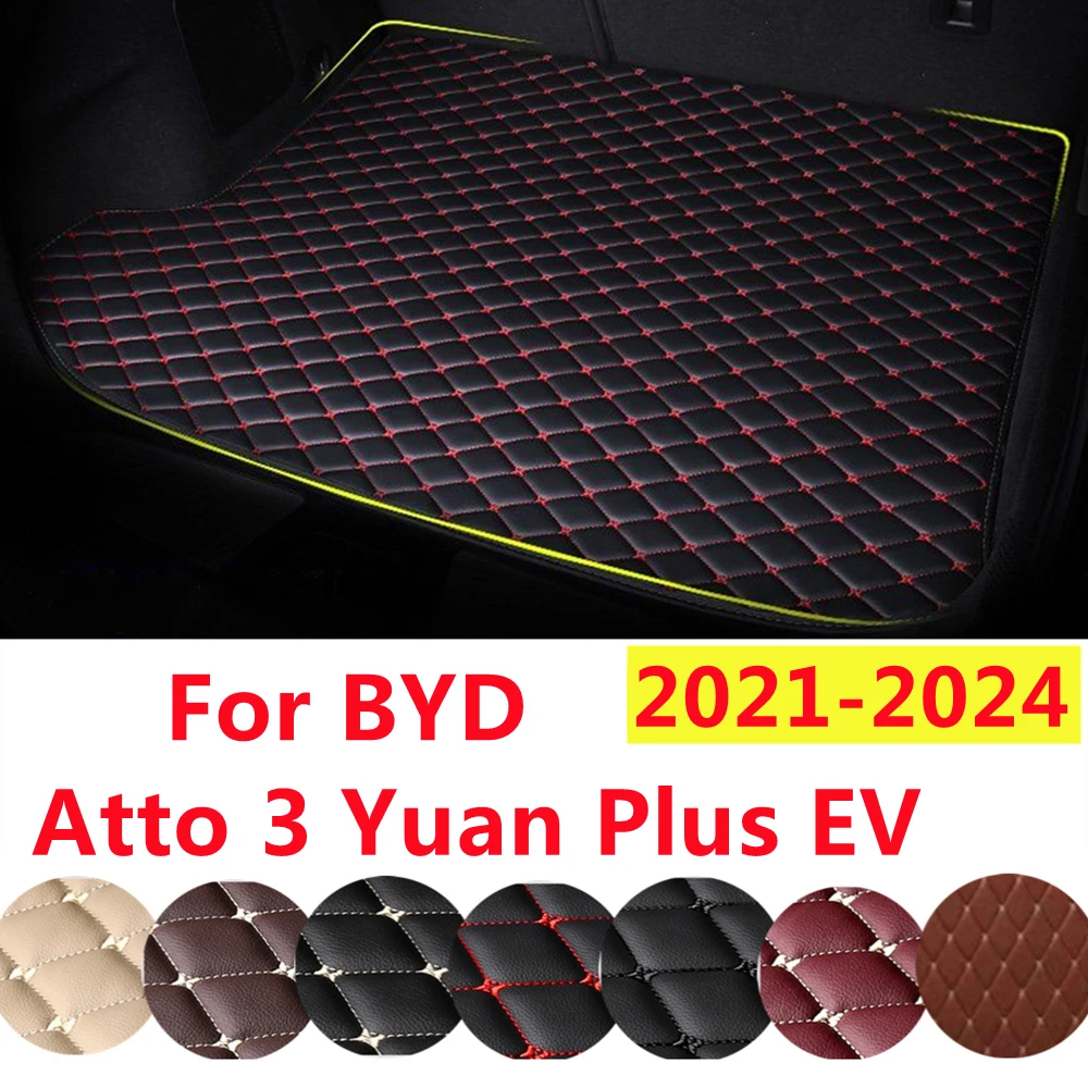 YJ XPE Leather Custom Fit For BYD Atto 3 Yuan Plus EV 2024 22-2021 AUTO Accessories Car Trunk Mat Rear Cargo Liner Cover Carpet