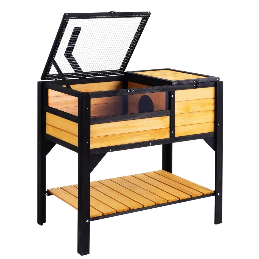 

Wooden Tortoise House Tortoise Habitat Indoor and Outdoor for Lizards Snakes