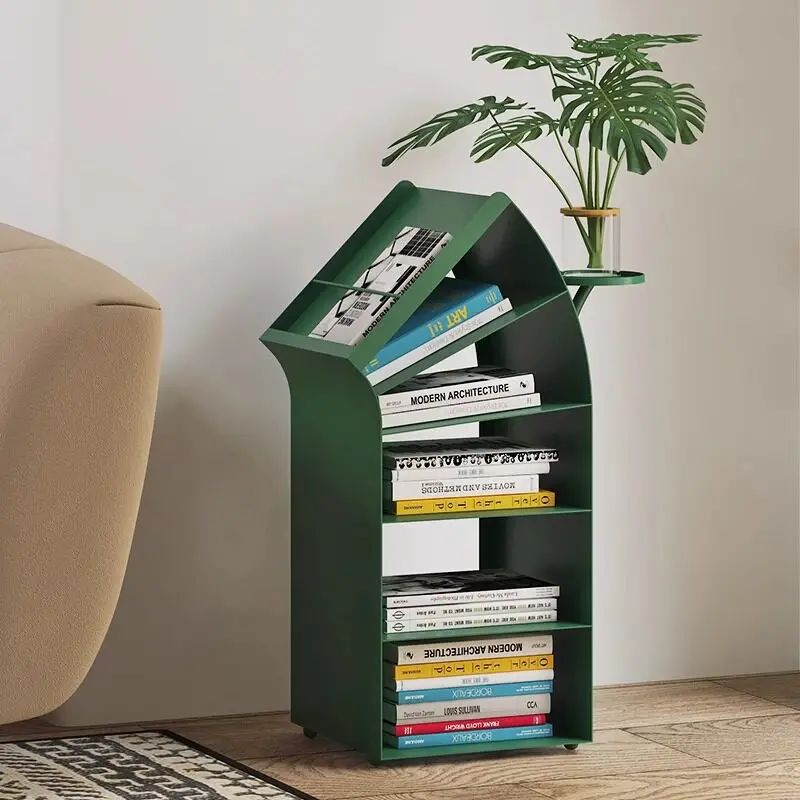 

Multi-layer Standing Bookshelf Modern Study Narrow Bookcase Living Room Magazines Display Rack Space-Saving Storage Cabinet