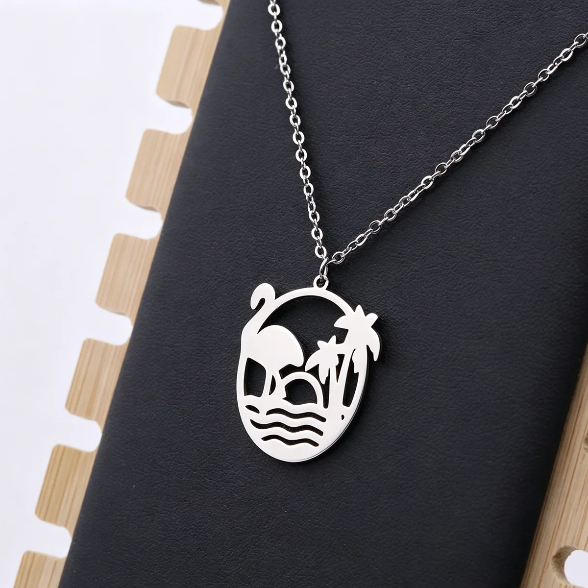 Todorova Island Sunset Pendant Necklace Stainless Steel Jewelry, Hypoallergenic Gift for Women & Sensitive Skin
