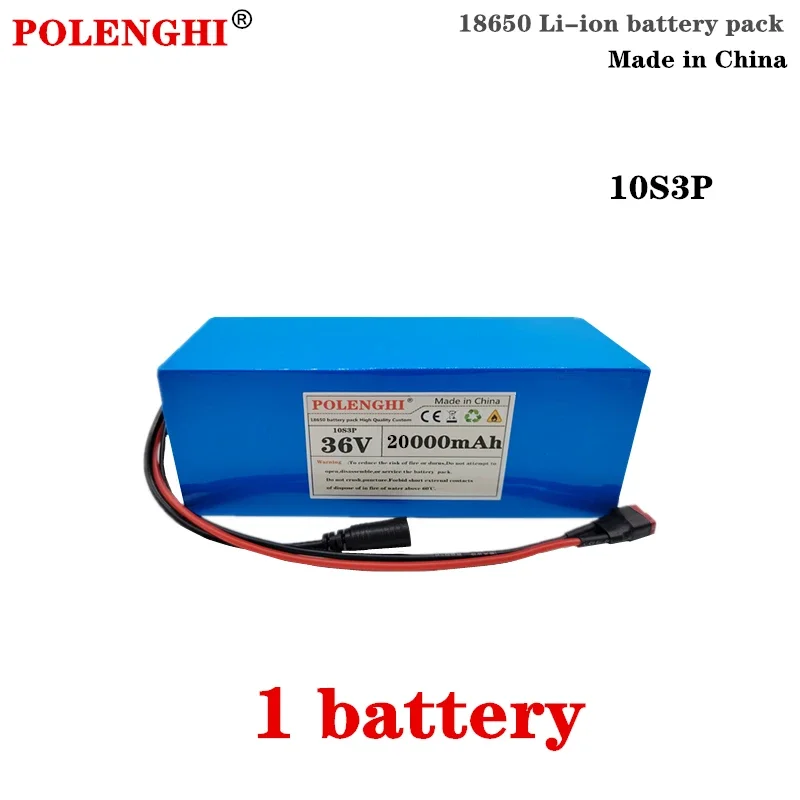 POLENGHI XT-60/T-Stecker 10S3P 36 V 20000 mAh 18650 wiederaufladbarer Lithium-Ionen-Akku, integrierte BMS-Schaltkreisschutzplatine