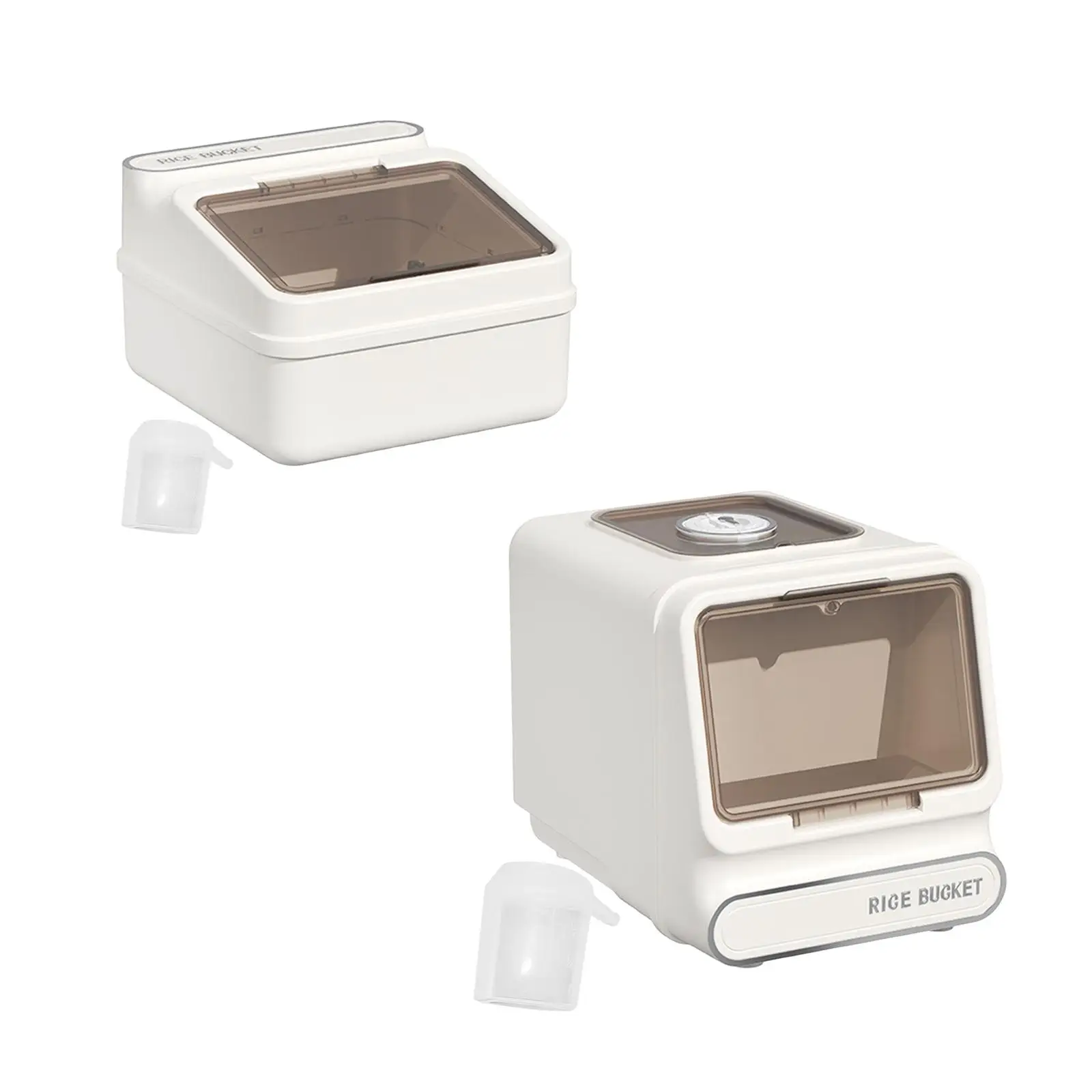 

Rice Storage Container Storage Bin with Measuring Cup Cereal Container Rice Dispenser for Household Pet Food Snack Corn Flour