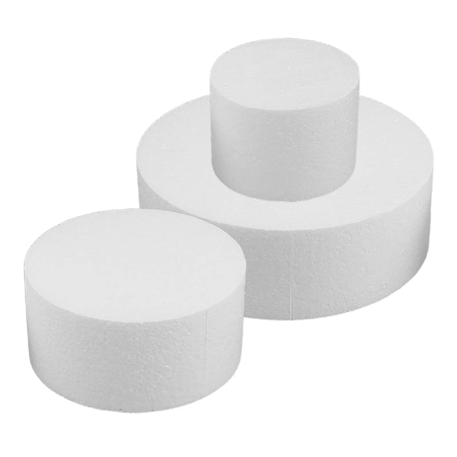 

3Pcs 4Inch 6Inch 8Inch 3 Tier Round White Foam Cake Dummy Set for Baking Practice Faux Wedding Cake Display DIY Modeling Arts