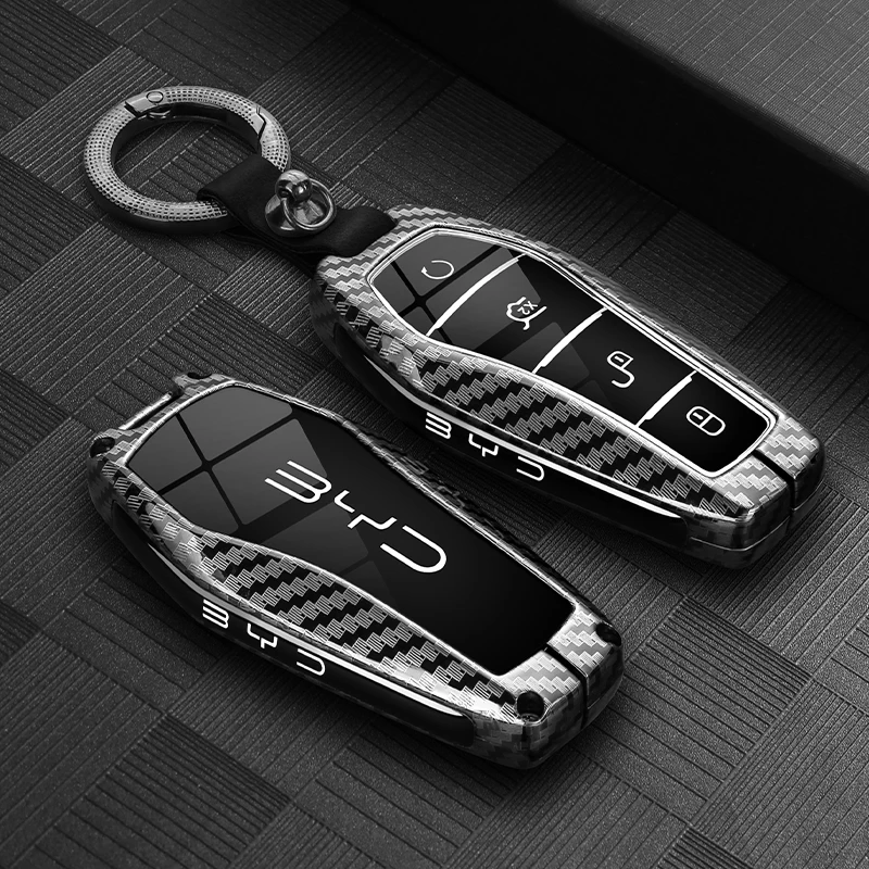 Key Case Cover for BYD Song Plus Atto 3 Han EV Tang DM Qin Seal Dolphin Metal Remote Fob Holder Keychain Car Accessories Highend