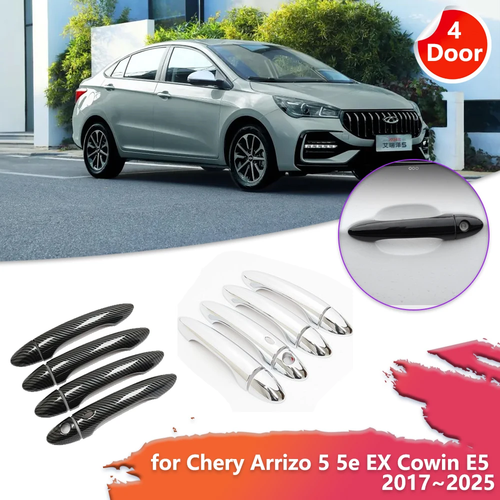 

Car Door Handle Cover for Chery Arrizo 5 5e EX Cowin E5 GX Plus 2017~2025 ABS Chrome Back Sticker Trim Scratch Cap Accessories