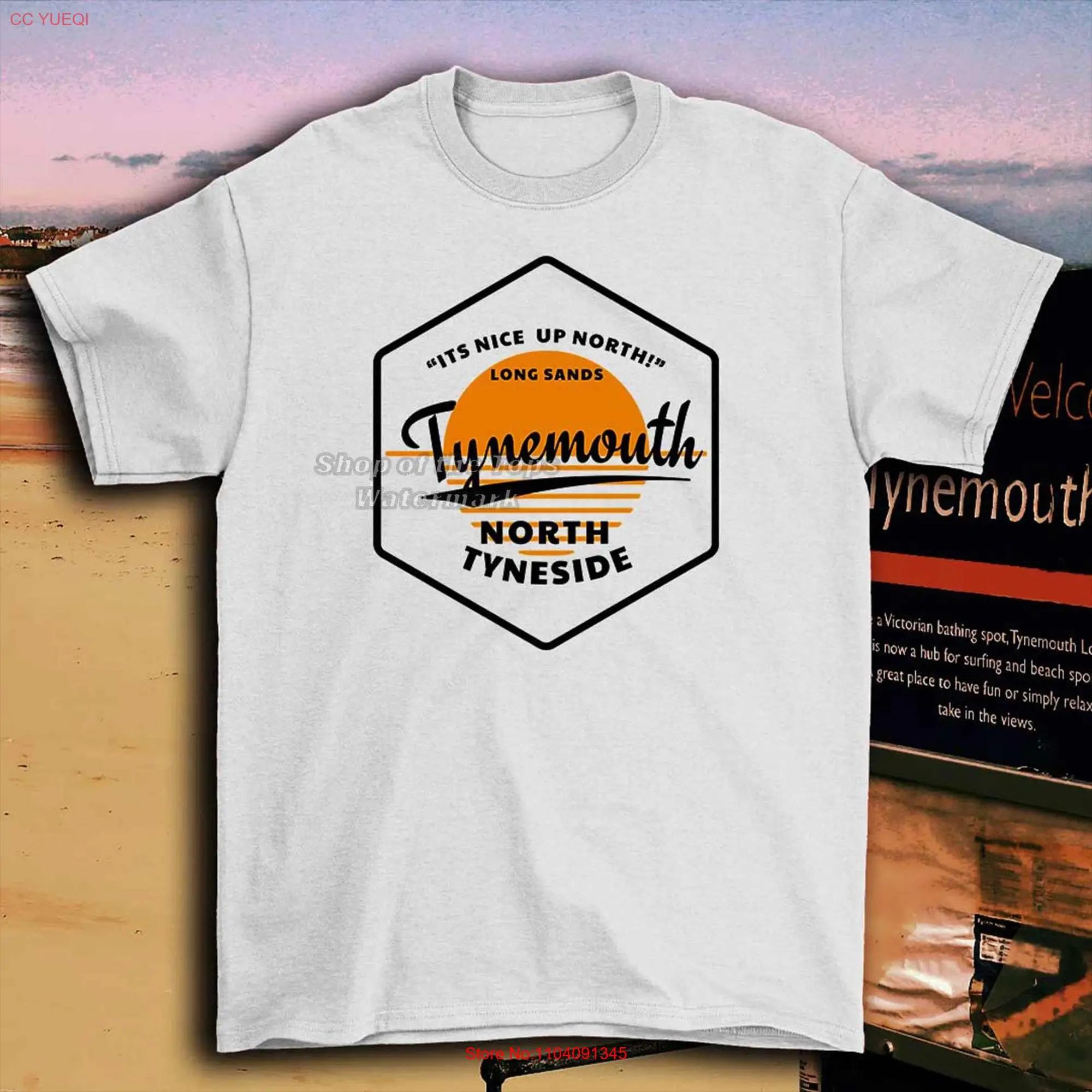 Tynemouth t shirt North tyneside Newcastle upon tyne gift east st mary light house UK long or short sleeves