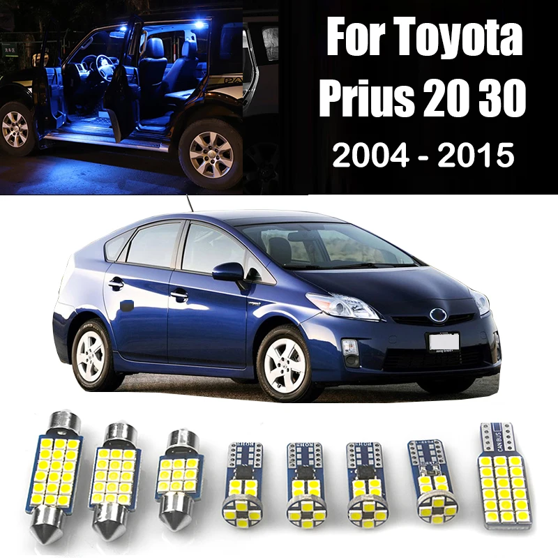 

Car LED Bulbs For Toyota Prius 20 30 XW20 XW30 2004 - 2007 2008 2009 2010 2011 2012 2013 2014 2015 Interior Lights Accessories