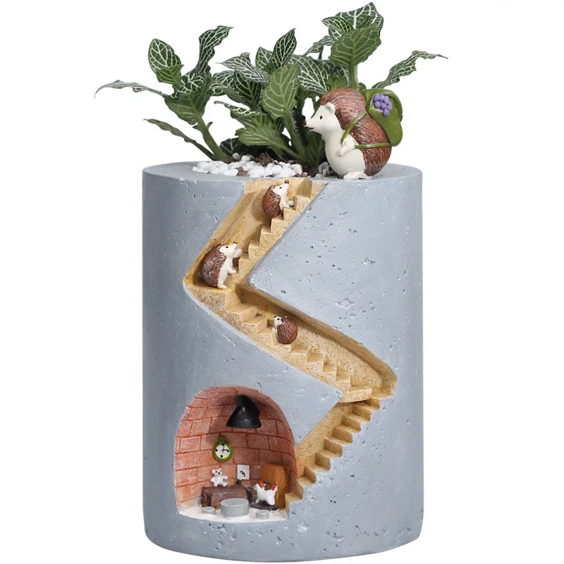 

Unique Cute Animal Ceramic Succulent Hedgehog Home decor Pots Rabbit Decorative Flower Planting Container