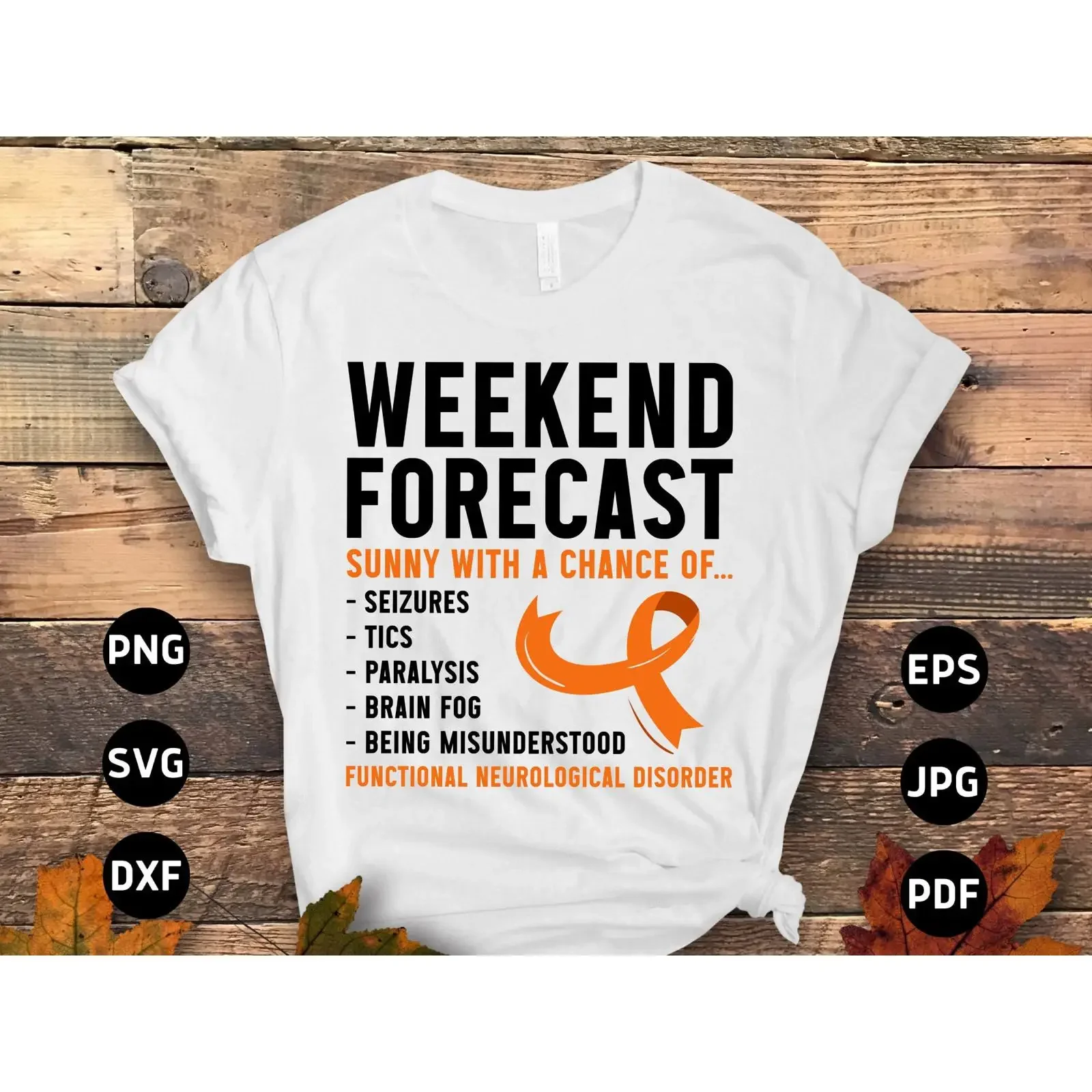 FND Awareness Svg Png Functional Neurological Disorder Cricut Sublimation vintage Washed homme Top For Everyday Wear Breathable